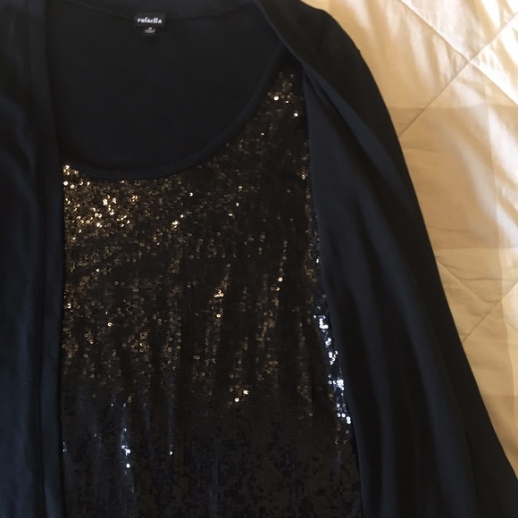 Rafaella classy black Sequened Top (one piece, looks like sweater set) - Picture 7 of 8